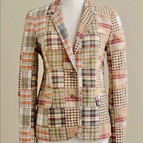 J. Crew Jackets & Blazers - J. Crew Madras Schoolboy Fully Lined Jacket Blazer